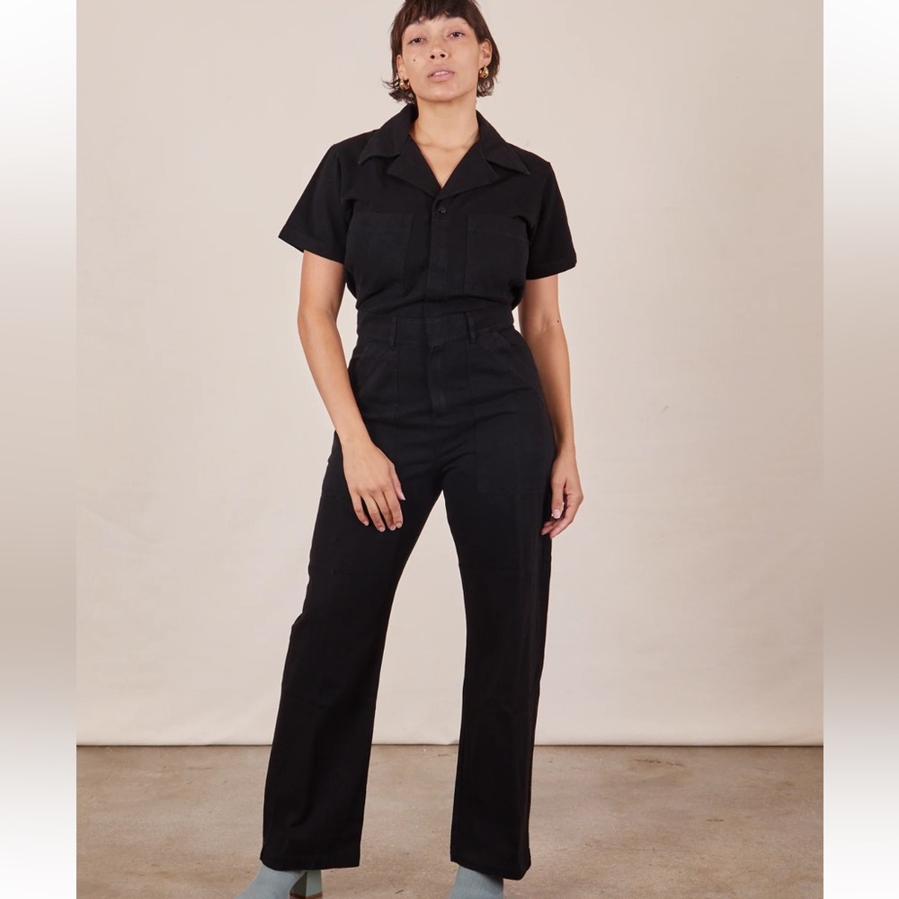 Bid Bud Press Short Sleeve Jumpsuit Black NWOT